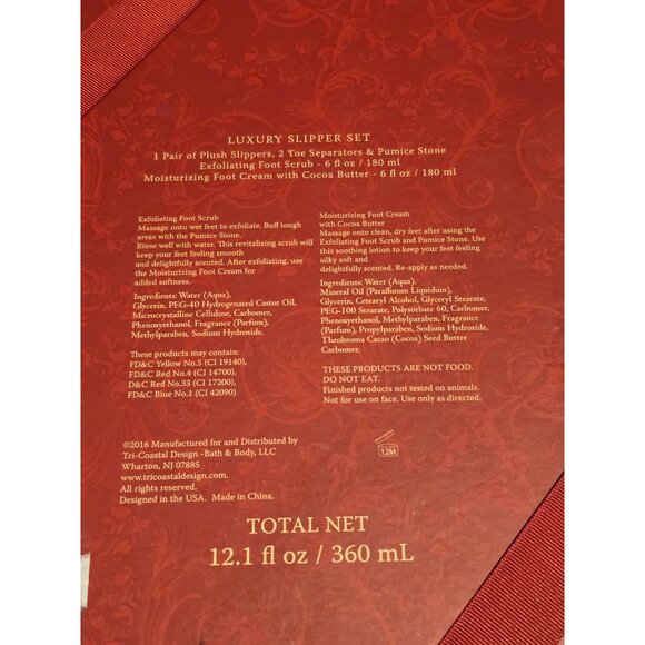 Lila Grace Luxury Slipper Bath Set With Foot Scrub & Cream - Picture 2 of 3